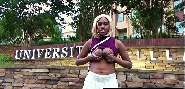  University Campus Cute African American School Girl Flashes And Expose Her Huge Brown Boobies In Slow Motion Outside , Pulling Up Her Shirt With Large Areolas And Erect Plump Nipples Are Hard Then Pull Down Shorts , Mooning Her Juicy Booty  Msnovember HD